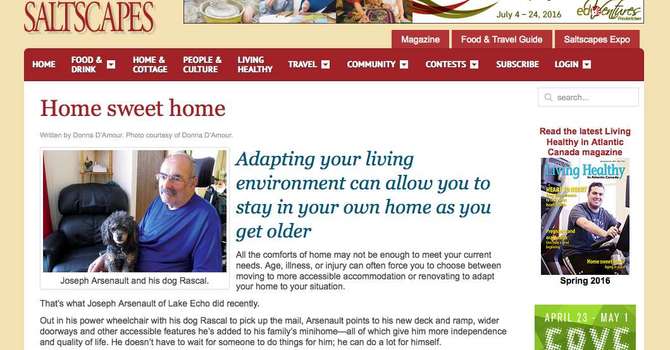 Home Sweet Home – Barbara Adams shares her thoughts in Saltscapes Magazine image